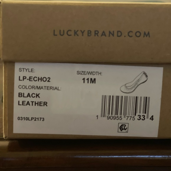 Lucky Brand Black Leather Ballerina shoes Women size 11 - Picture 6 of 6